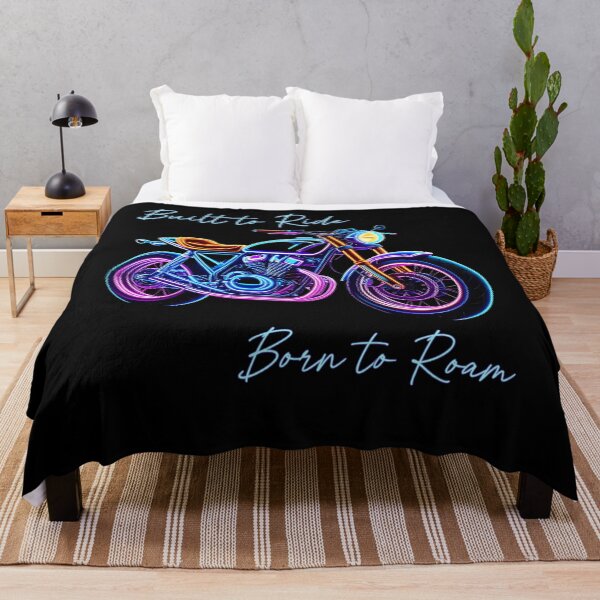 Item preview, Built to Ride, Born to Roam – Neon Motorcycle Freedom Tee designed and sold by PiggFamilyPrint.