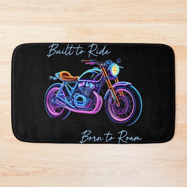 Item preview, Built to Ride, Born to Roam – Neon Motorcycle Freedom Tee designed and sold by PiggFamilyPrint.
