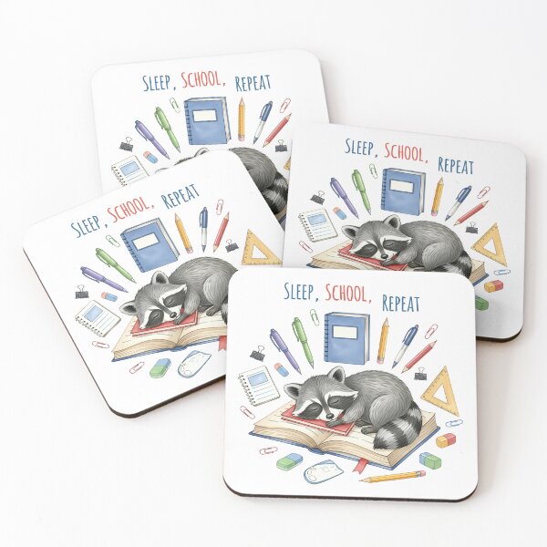 Item preview, Sleep, School, Repeat - Raccoon's Study Nap designed and sold by naughty-raccoon.