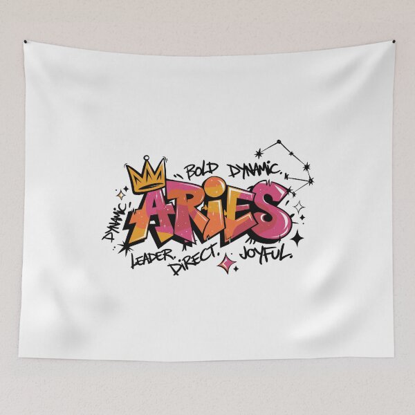 Item preview, Aries Zodiac Graffiti – fearless fire with street attitude designed and sold by CleanDecor.