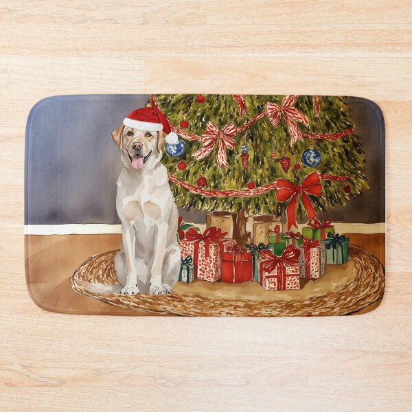 Item preview, Yellow Lab Christmas Tree Dog Puppy Watercolor designed and sold by Magnolia Valley Art.