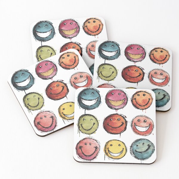 Item preview, Grunge Smiley Faces – Colorful Urban Art with Dripping Paint designed and sold by PhotoRK.
