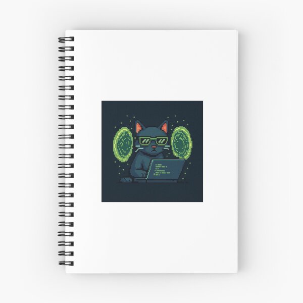 Item preview, Cybercat Hacker – Retro Pixel Art Cyber Cat designed and sold by BitCafeAI.