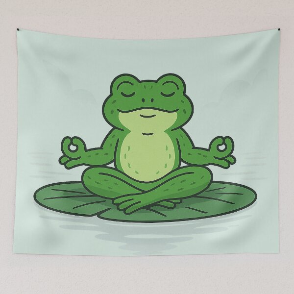 Item preview, Meditating Frog on a Lily Pad designed and sold by starcupzz.