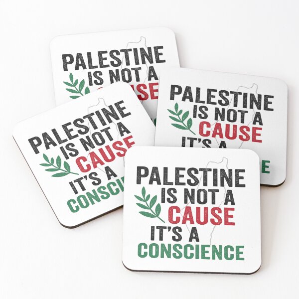 Item preview, Palestine Is Not a Cause, It’s a Conscience – Distressed Typography Olive Branch Design designed and sold by ArthUpscale.