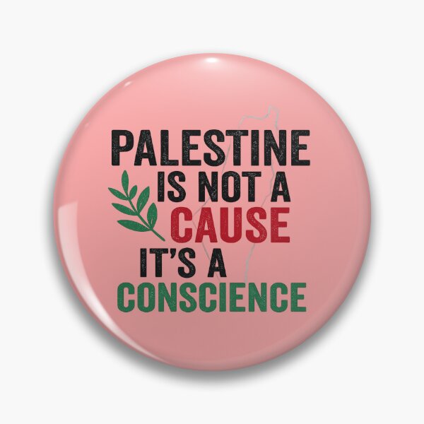 Item preview, Palestine Is Not a Cause, It’s a Conscience – Distressed Typography Olive Branch Design designed and sold by ArthUpscale.