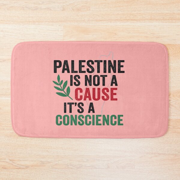 Item preview, Palestine Is Not a Cause, It’s a Conscience – Distressed Typography Olive Branch Design designed and sold by ArthUpscale.