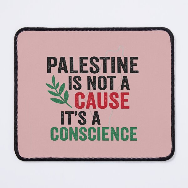 Item preview, Palestine Is Not a Cause, It’s a Conscience – Distressed Typography Olive Branch Design designed and sold by ArthUpscale.