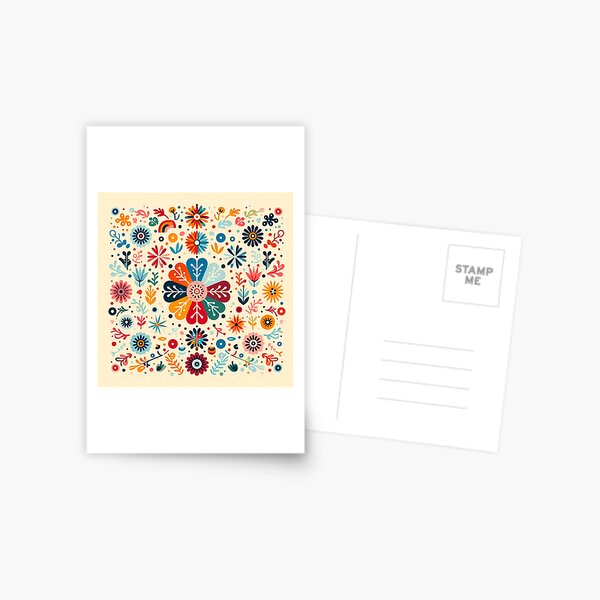 Item preview, Charming Daisy Floral Medallion - Scandinavian Folk Art by heidiannemorris © designed and sold by FOLK ART FUSION by heidiannemorris.