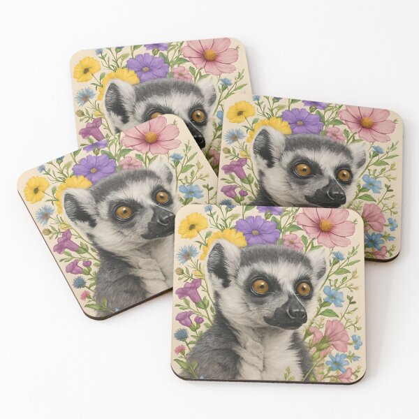 Item preview, Floral Ring-tailed Lemur designed and sold by AWildLifeShop.