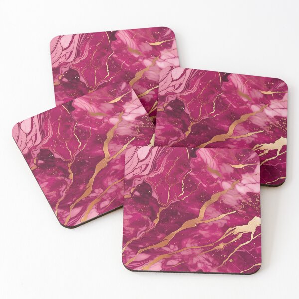 Item preview, Dark Pink Marble with Texture and Gold Flecks  designed and sold by BirdsnStuff.