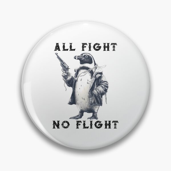 Item preview, All Fight No Flight Penguin  designed and sold by ColorFlowArt.