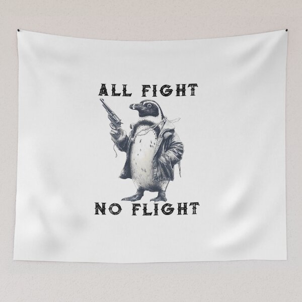 Item preview, All Fight No Flight Penguin  designed and sold by ColorFlowArt.