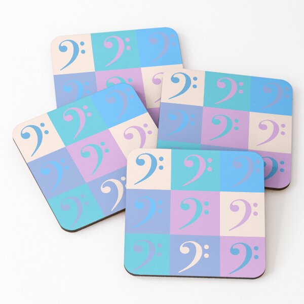 Item preview, Bass Clef Music Pattern Pastel Colors designed and sold by ValeriesGallery.