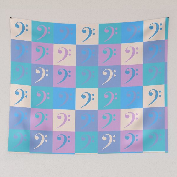 Item preview, Bass Clef Music Pattern Pastel Colors designed and sold by ValeriesGallery.