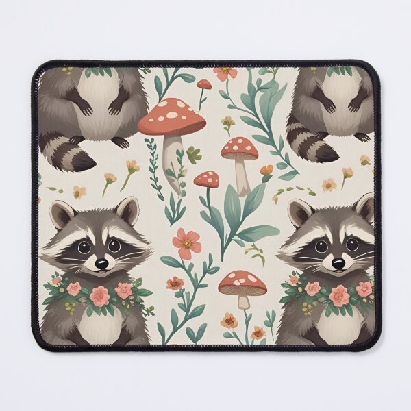 Item preview, Cottage Core Raccoon Pattern designed and sold by PatronesKawai.
