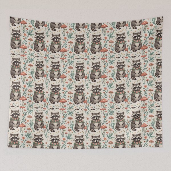 Item preview, Cottage Core Raccoon Pattern designed and sold by PatronesKawai.