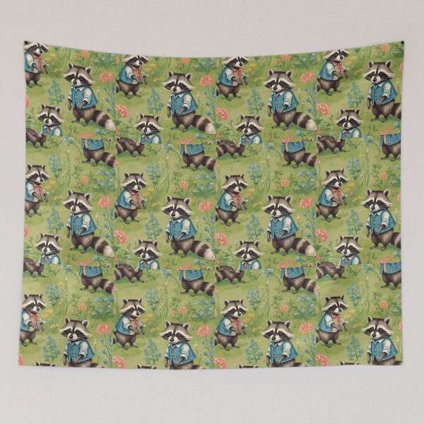 Item preview, Cottage Core Raccoon Pattern designed and sold by PatronesKawai.