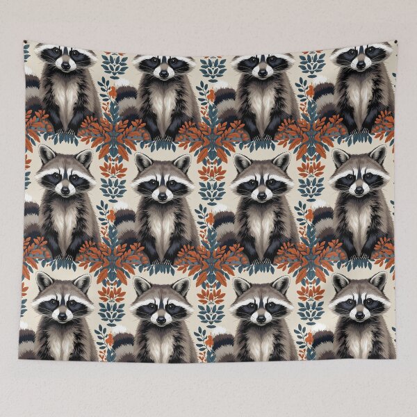 Item preview, Cottage Core Raccoon Pattern designed and sold by PatronesKawai.