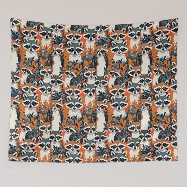 Item preview, Cottage Core Raccoon Pattern designed and sold by PatronesKawai.