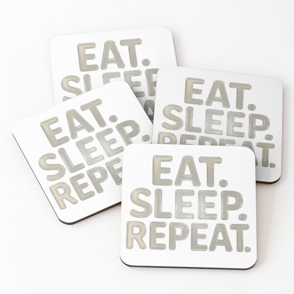 Item preview, Motivational Quote Eat Sleep Repeat in Glossy Style designed and sold by CreativeLarysa.