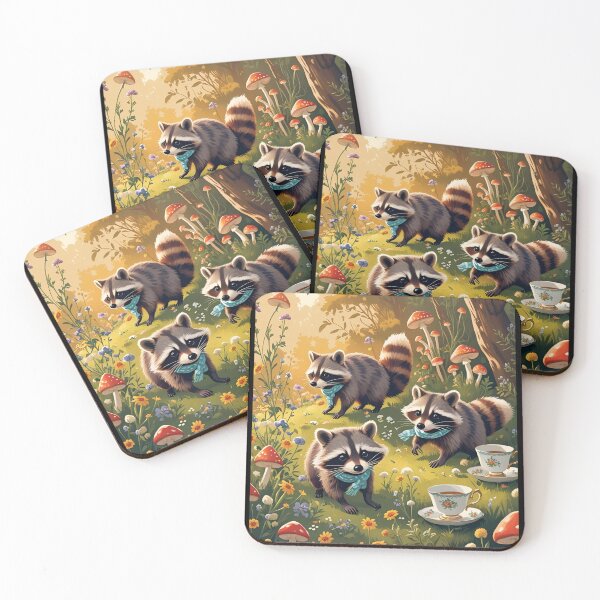 Item preview, Cottage Core Raccoon Pattern designed and sold by PatronesKawai.