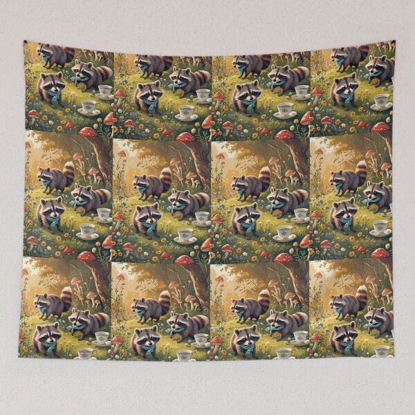 Item preview, Cottage Core Raccoon Pattern designed and sold by PatronesKawai.