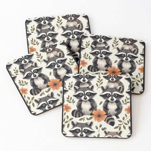 Item preview, Cottage Core Raccoon Pattern designed and sold by PatronesKawai.