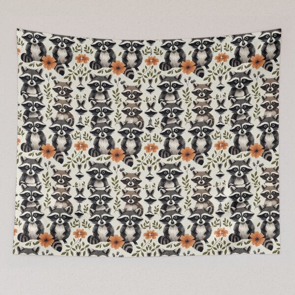 Item preview, Cottage Core Raccoon Pattern designed and sold by PatronesKawai.