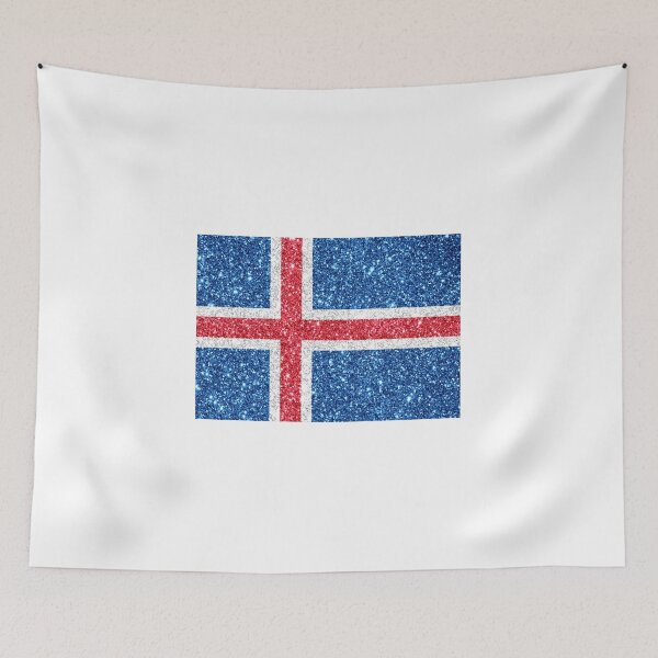 Item preview, iceland glitter flag designed and sold by designsbysamantha.