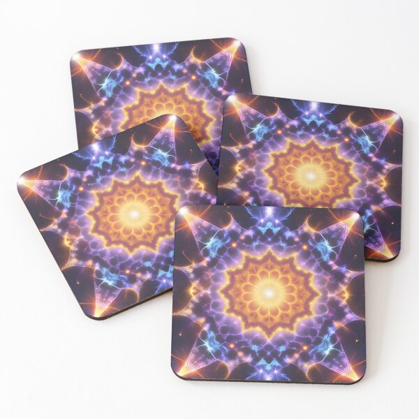 Item preview, Vibrant Fractal Mandala in Cosmic Colors designed and sold by FusionGaze.