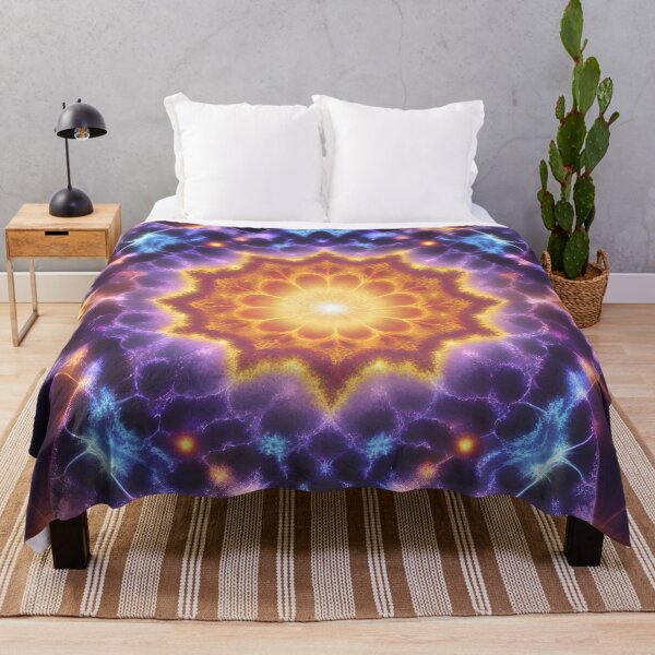 Item preview, Vibrant Fractal Mandala in Cosmic Colors designed and sold by FusionGaze.