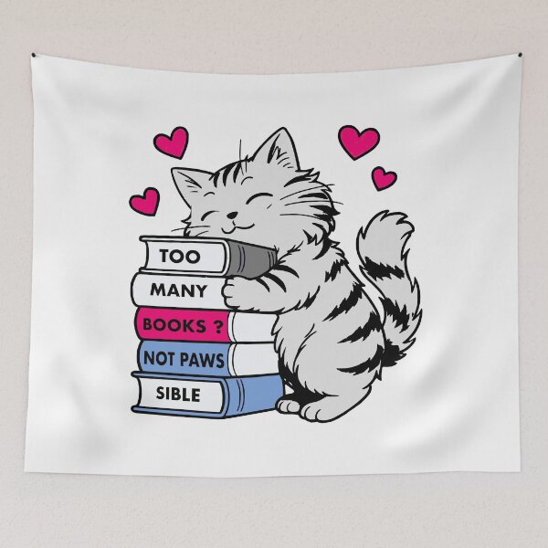 Item preview, Bookish cat designed and sold by Graffik-Peeps.