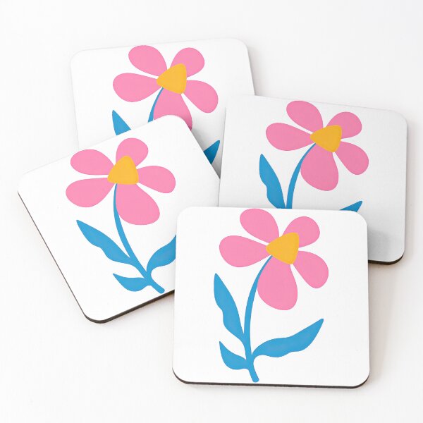 Item preview, Playful Pink Daisy with Blue Leaves Illustration designed and sold by ArtfulWeave.