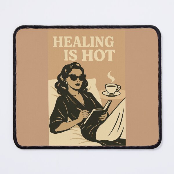 Item preview, Healing Is Hot – Retro Hollywood Glam Mental Health Quote Art designed and sold by Rest Babe.