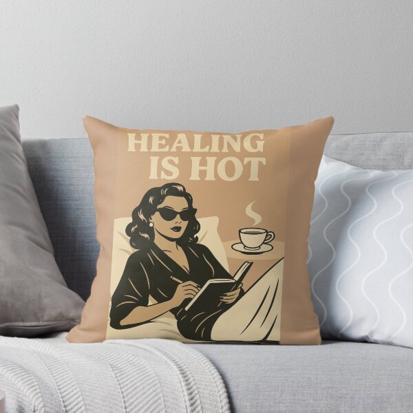 Item preview, Healing Is Hot – Retro Hollywood Glam Mental Health Quote Art designed and sold by Rest Babe.