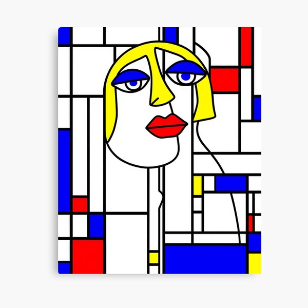 Item preview, Mondrian Style Abstract Portrait designed and sold by Art & Coffee.