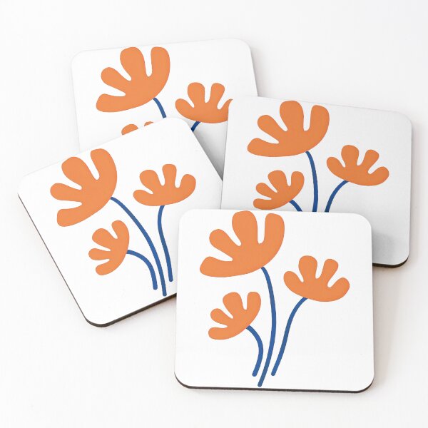 Item preview, Minimalist Trio of Orange Flowers designed and sold by ArtfulWeave.