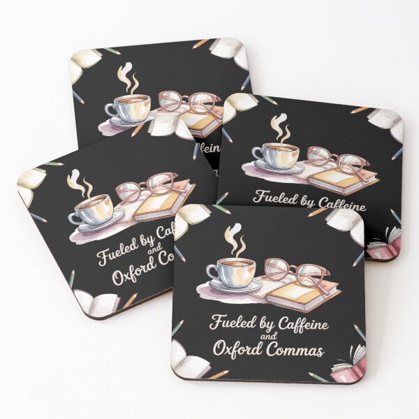 Item preview, Fueled by Caffeine and Oxford Commas designed and sold by theartfulaspie.