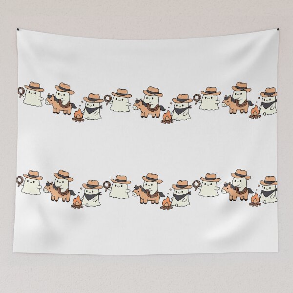Item preview, Cute Cowboy Ghosts with Campfire and Horse designed and sold by ArtfulWeave.