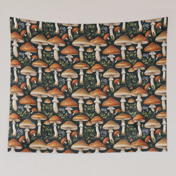 Item preview, Cottage Core Mushroom Pattern designed and sold by PatronesKawai.