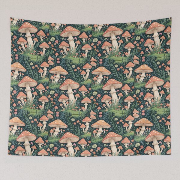 Item preview, Cottage Core Mushroom Pattern designed and sold by PatronesKawai.