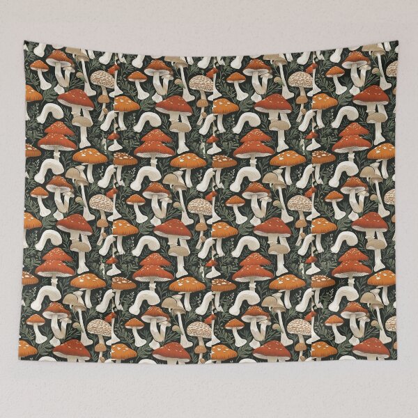 Item preview, Cottage Core Mushroom Pattern designed and sold by PatronesKawai.
