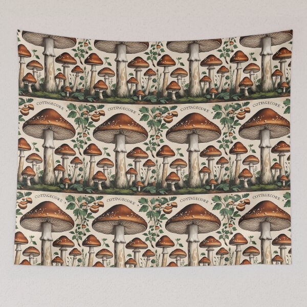 Item preview, Cottage Core Mushroom Pattern designed and sold by PatronesKawai.