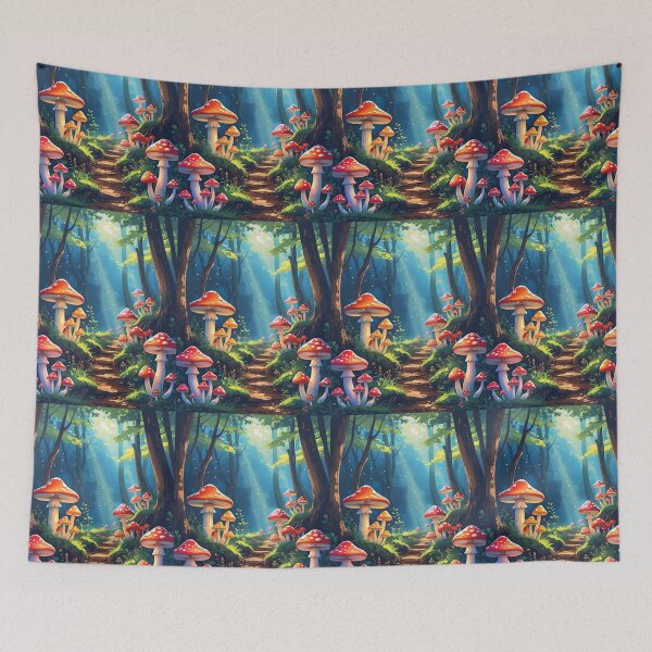 Item preview, Cottage Core Mushroom Pattern designed and sold by PatronesKawai.