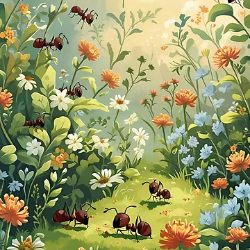 Artwork thumbnail, Cottage Core Insect Pattern by PatronesKawai