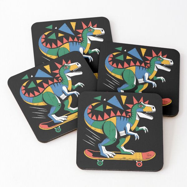 Item preview, Cubist Skater Dinosaur – Bold and Colorful Abstract Design designed and sold by WykroMerch.