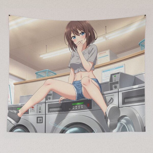 Item preview, Sweet waifu waiting for laundry to be finished designed and sold by GerwantSHOP.