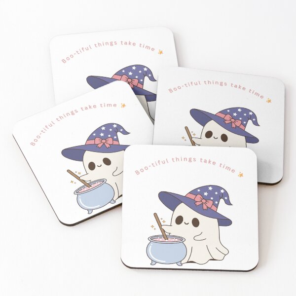 Item preview, Boo-tiful Things Take Time – Cute Witch Ghost Cauldron Design designed and sold by Paperpoison.