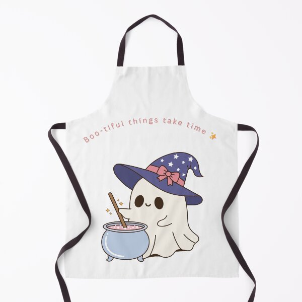 Item preview, Boo-tiful Things Take Time – Cute Witch Ghost Cauldron Design designed and sold by Paperpoison.